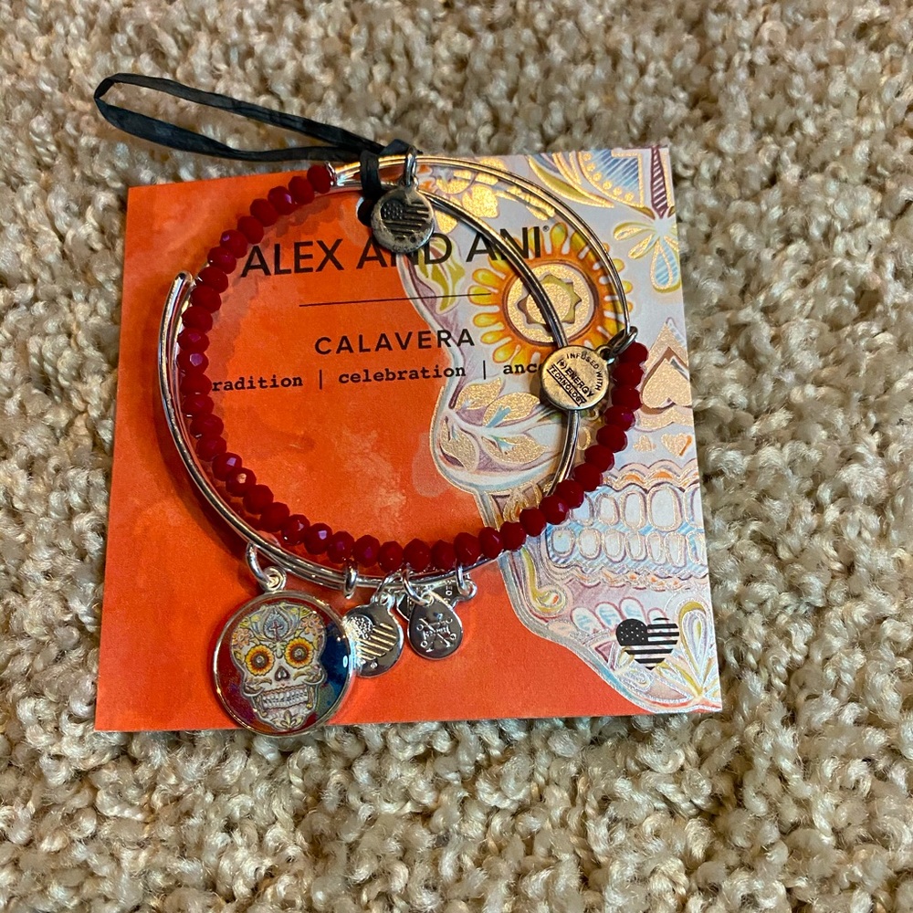 ALEX AND ANI Calavera rare 2 bangle set.